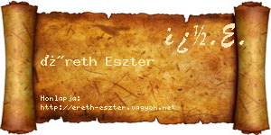 Éreth Eszter névjegykártya